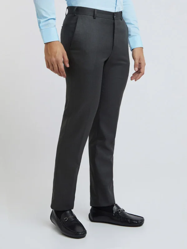 Green Structure Slim Fit Polyester Blend Trouser - Image 4