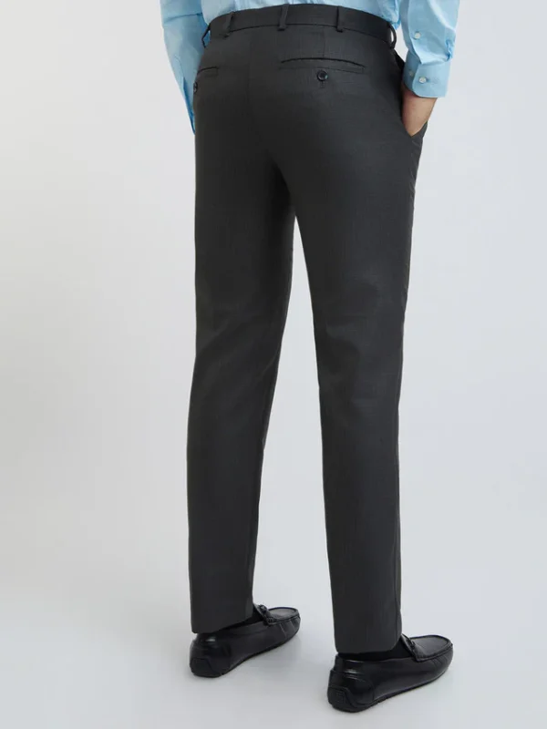 Green Structure Slim Fit Polyester Blend Trouser - Image 3